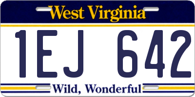WV license plate 1EJ642