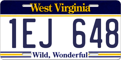 WV license plate 1EJ648