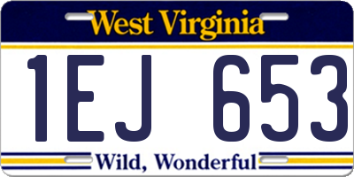 WV license plate 1EJ653