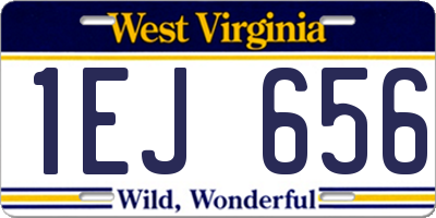 WV license plate 1EJ656