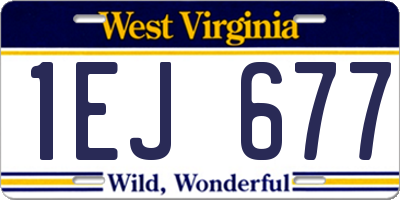 WV license plate 1EJ677