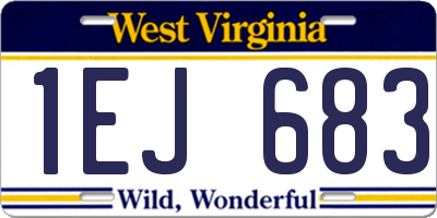 WV license plate 1EJ683