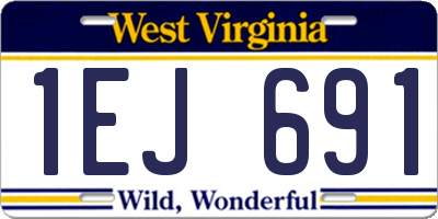 WV license plate 1EJ691