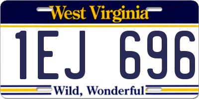 WV license plate 1EJ696