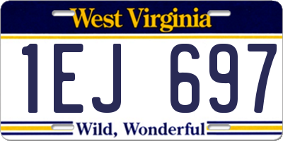 WV license plate 1EJ697
