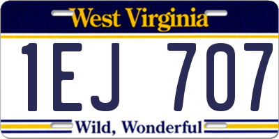 WV license plate 1EJ707