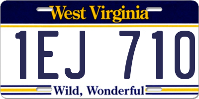 WV license plate 1EJ710