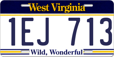 WV license plate 1EJ713