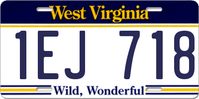 WV license plate 1EJ718