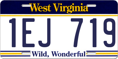 WV license plate 1EJ719