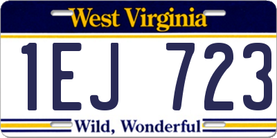 WV license plate 1EJ723