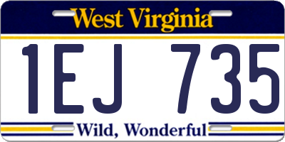 WV license plate 1EJ735