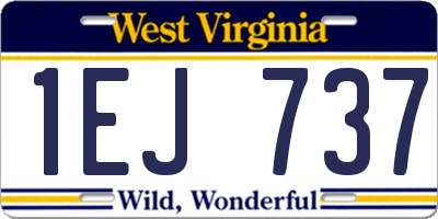 WV license plate 1EJ737