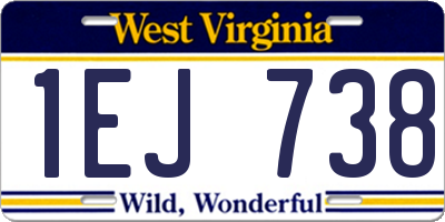 WV license plate 1EJ738