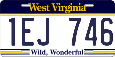 WV license plate 1EJ746