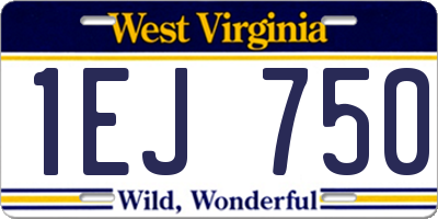 WV license plate 1EJ750