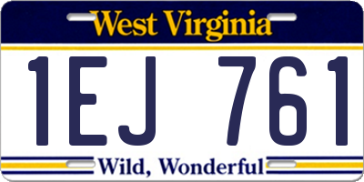 WV license plate 1EJ761