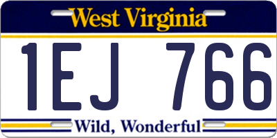 WV license plate 1EJ766