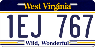 WV license plate 1EJ767