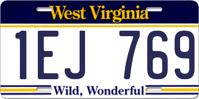 WV license plate 1EJ769