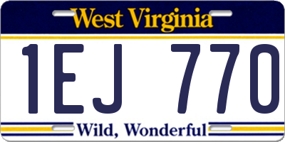 WV license plate 1EJ770