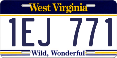 WV license plate 1EJ771