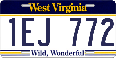 WV license plate 1EJ772