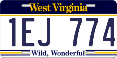 WV license plate 1EJ774