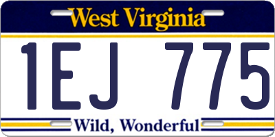 WV license plate 1EJ775