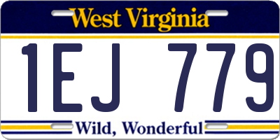 WV license plate 1EJ779