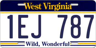 WV license plate 1EJ787