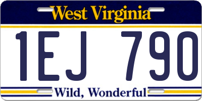 WV license plate 1EJ790