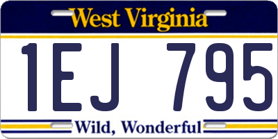 WV license plate 1EJ795