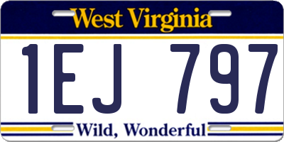 WV license plate 1EJ797