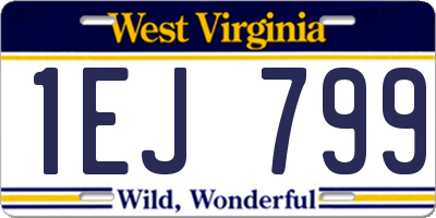 WV license plate 1EJ799