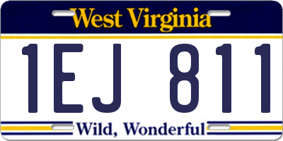 WV license plate 1EJ811