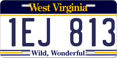 WV license plate 1EJ813