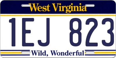 WV license plate 1EJ823
