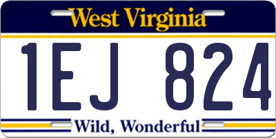 WV license plate 1EJ824