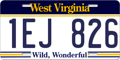WV license plate 1EJ826