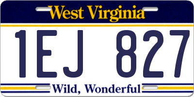 WV license plate 1EJ827