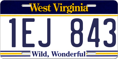 WV license plate 1EJ843