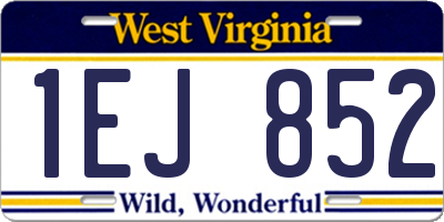 WV license plate 1EJ852