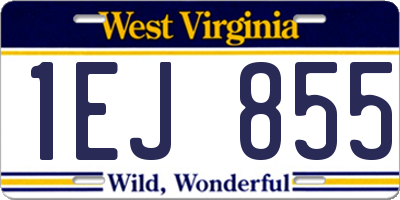 WV license plate 1EJ855