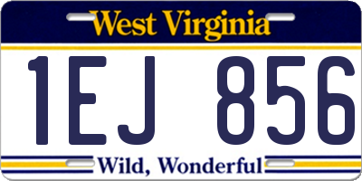 WV license plate 1EJ856