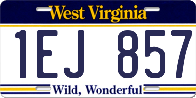 WV license plate 1EJ857