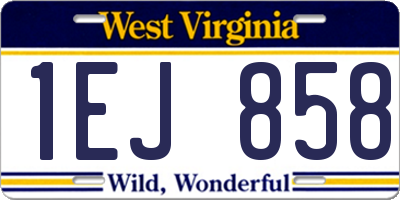 WV license plate 1EJ858
