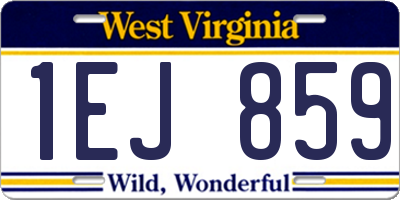WV license plate 1EJ859
