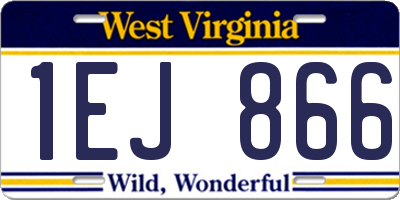 WV license plate 1EJ866