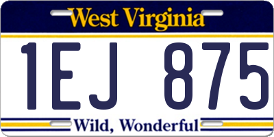 WV license plate 1EJ875
